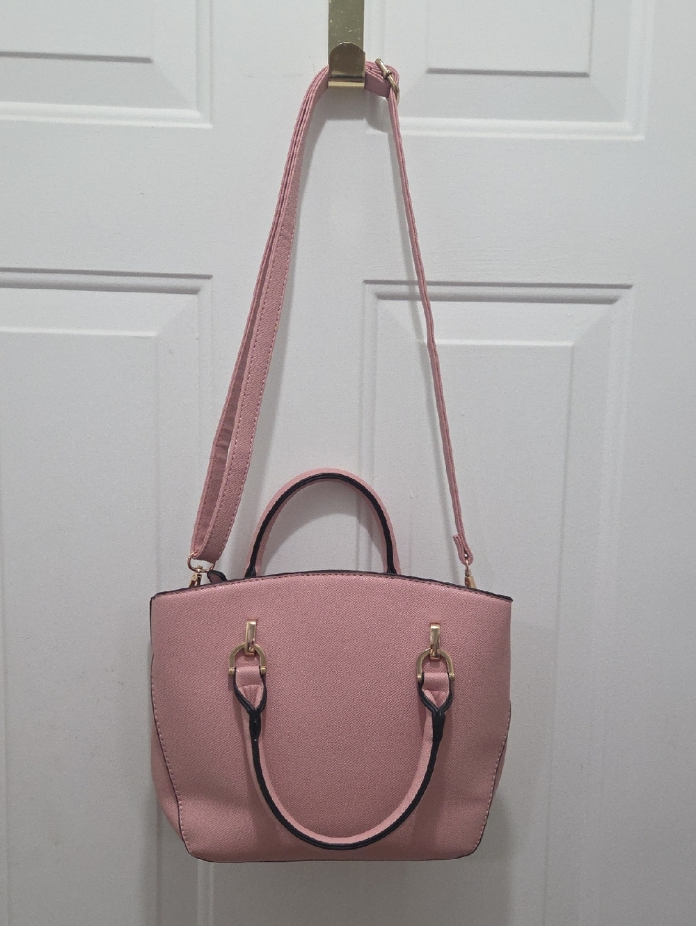 London Fog 2 Handle Purse WITH FLAWS Detachable Strap Crossbody Bag Purse Pink - Picture 3 of 8